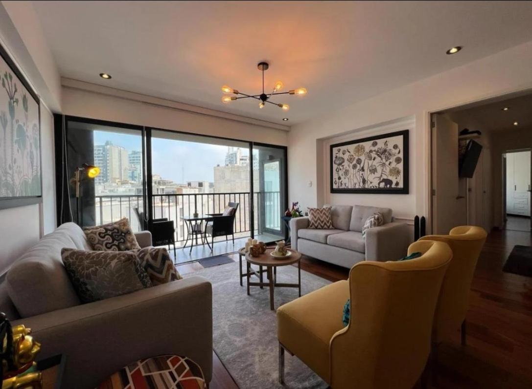Exclusivo Y Moderno Depa En Miraflores Vista Al Mar Y A La Ciudad Amoblado Apartments Lima Bagian luar foto
